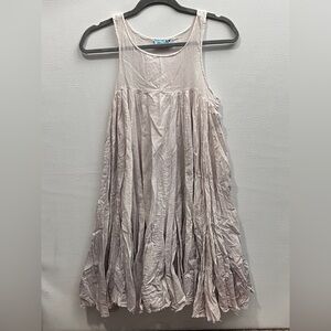 Letarte Handmade Cream Ombré Cotton Midi Dress Medium